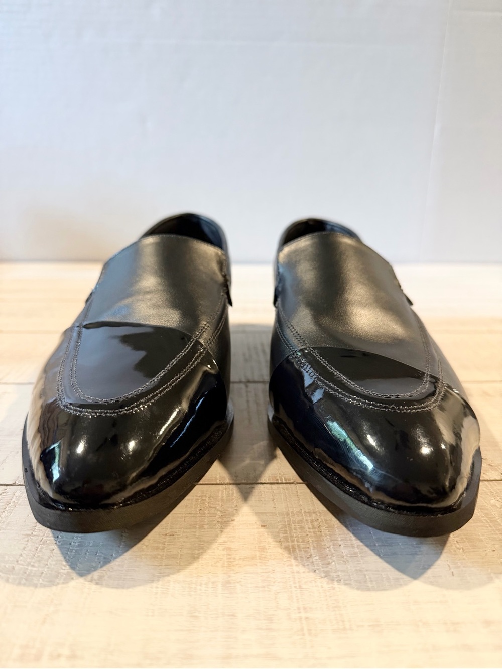 Katz & Birds Berlin Black Leather Patent Moccasin Loafers EU 42 Handmade - Picture 5 of 12